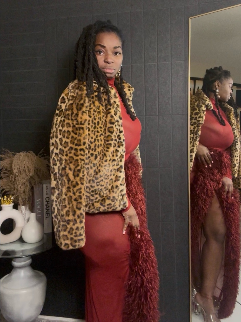 Leopard Print Faux Fur Jacket - Women’s Animal Print Coat
